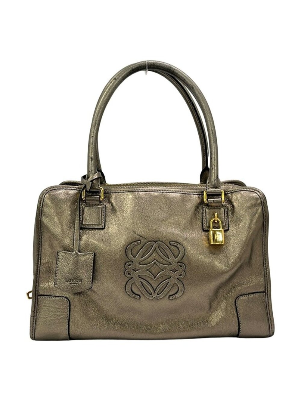 Loewe Handbag Amazona 36 Gray Leather
